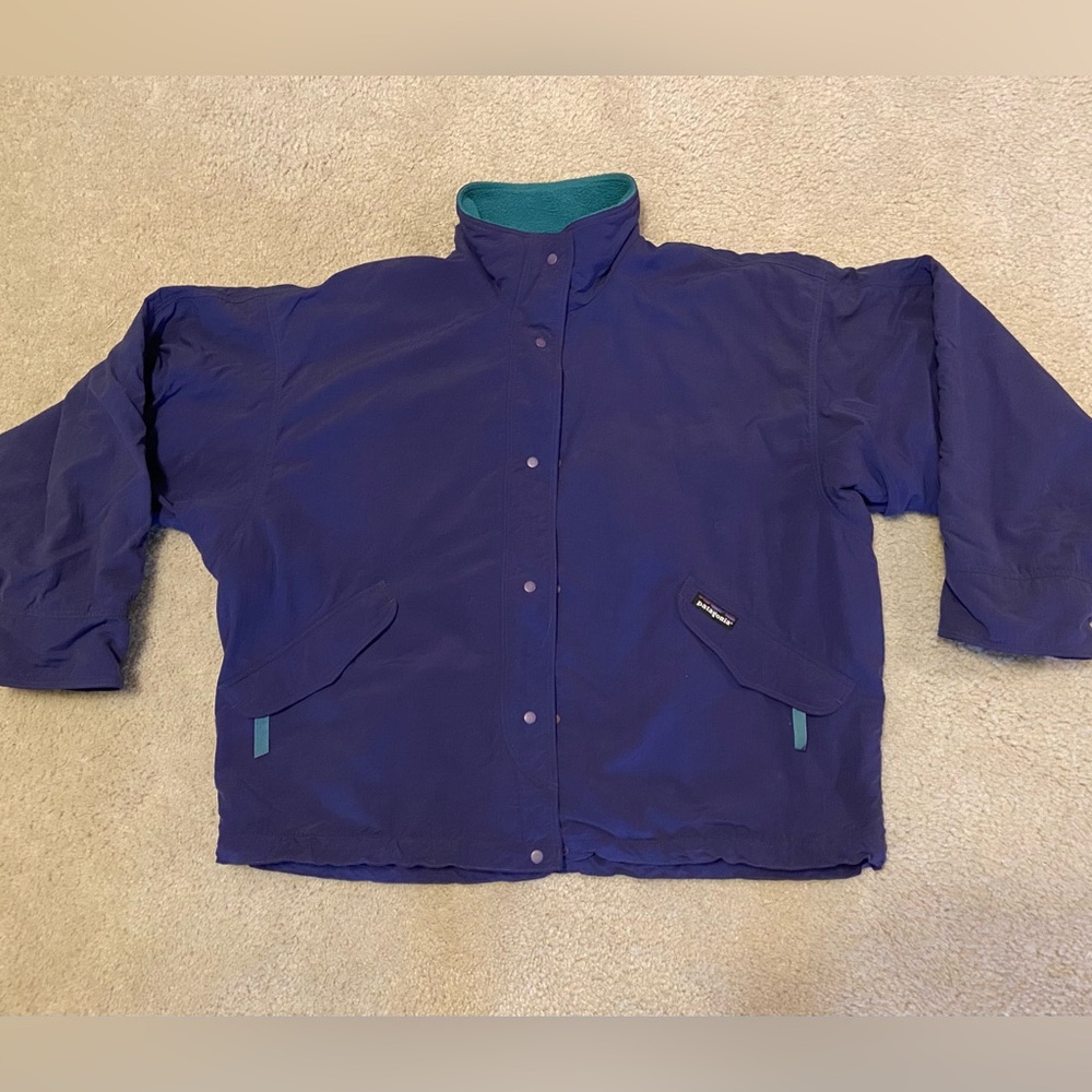 Patagonia Soft Shell Synchilla Lined Draw String Botton Winter Jacket Womens L